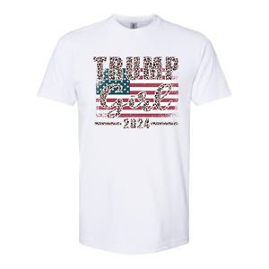 Trump 2024 Pro Trump Supporter Leopard Print Funny Gift Softstyle CVC T-Shirt