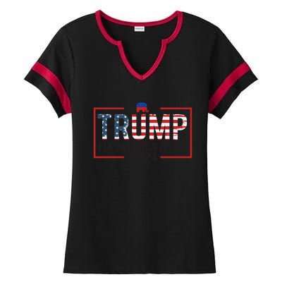 Trump 2024 President Fix America / Presidential Election Cool Gift Ladies Halftime Notch Neck Tee