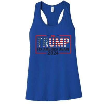 Trump 2024 President Fix America / Presidential Election Cool Gift Women's Racerback Tank