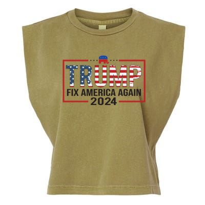 Trump 2024 President Fix America / Presidential Election Cool Gift Garment-Dyed Women's Muscle Tee