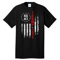 Trump 2024 President 45 47 Vintage American Flag Pro Trump Tall T-Shirt