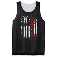 Trump 2024 President 45 47 Vintage American Flag Pro Trump Mesh Reversible Basketball Jersey Tank