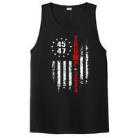 Trump 2024 President 45 47 Vintage American Flag Pro Trump PosiCharge Competitor Tank