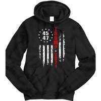 Trump 2024 President 45 47 Vintage American Flag Pro Trump Tie Dye Hoodie