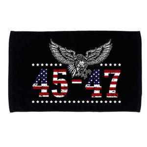 Trump 2024 President 45 And 47 American Flag Trump 2024 Microfiber Hand Towel