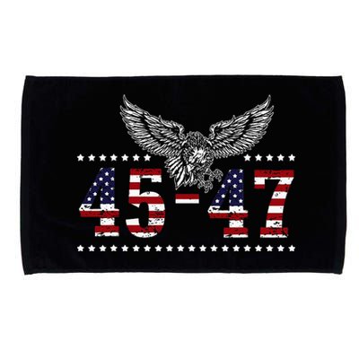 Trump 2024 President 45 And 47 American Flag Trump 2024 Microfiber Hand Towel