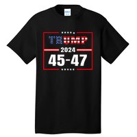 Trump 2024 President 45 47 Vintage American Flag Pro Trump Tall T-Shirt