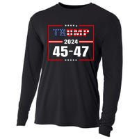 Trump 2024 President 45 47 Vintage American Flag Pro Trump Cooling Performance Long Sleeve Crew