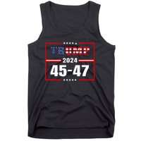 Trump 2024 President 45 47 Vintage American Flag Pro Trump Tank Top