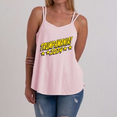 Trumpamania 2024 President Trump Fun Election Women's Strappy Tank