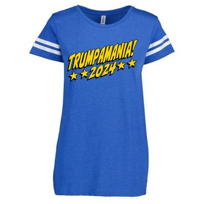 Trumpamania 2024 President Trump Fun Election Enza Ladies Jersey Football T-Shirt