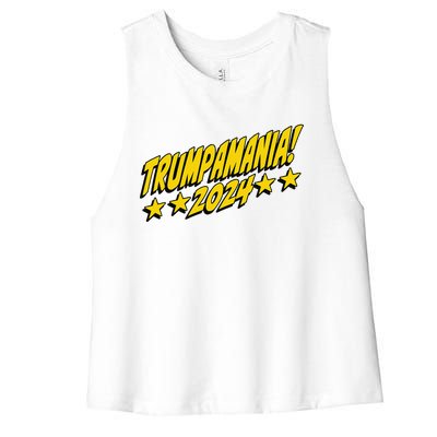 Trumpamania 2024 President Trump Fun Election Women's Racerback Cropped Tank