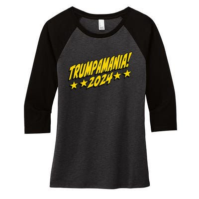 Trumpamania 2024 President Trump Fun Election Women's Tri-Blend 3/4-Sleeve Raglan Shirt