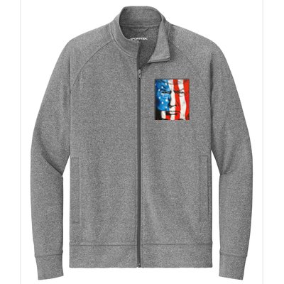 Trump 2024 Patriotic Flag Facepaint Donald Trump 4th Of July Stretch Full-Zip Cadet Jacket