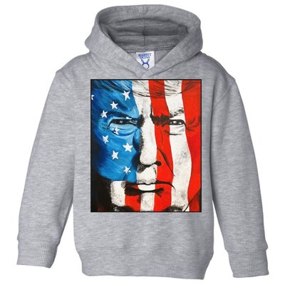 Trump 2024 Patriotic Flag Facepaint Donald Trump 4th Of July Toddler Hoodie