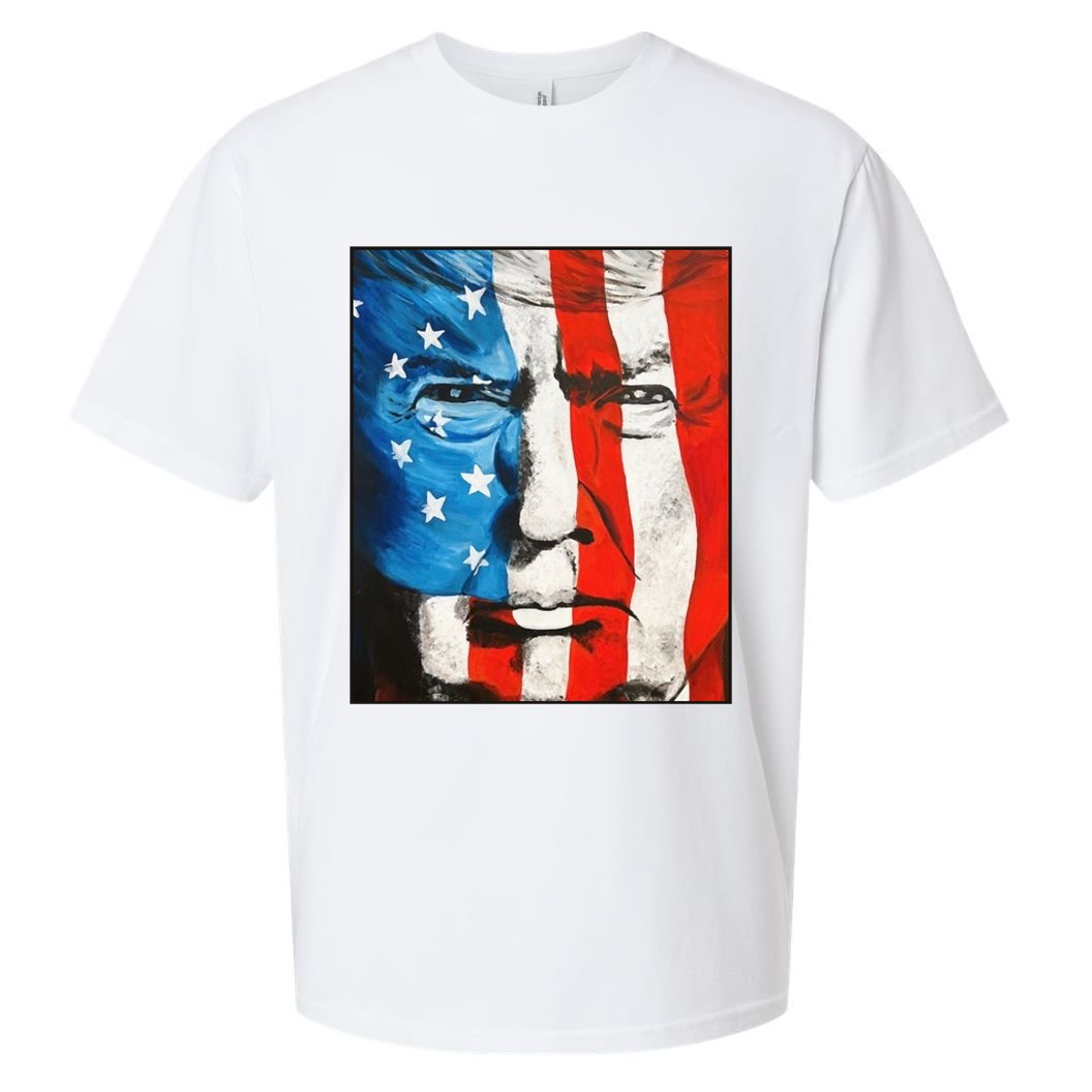 Trump 2024 Patriotic Flag Facepaint Donald Trump 4th Of July Sueded Cloud Jersey T-Shirt