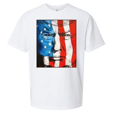 Trump 2024 Patriotic Flag Facepaint Donald Trump 4th Of July Sueded Cloud Jersey T-Shirt