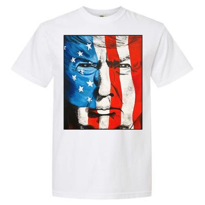 Trump 2024 Patriotic Flag Facepaint Donald Trump 4th Of July Garment-Dyed Heavyweight T-Shirt