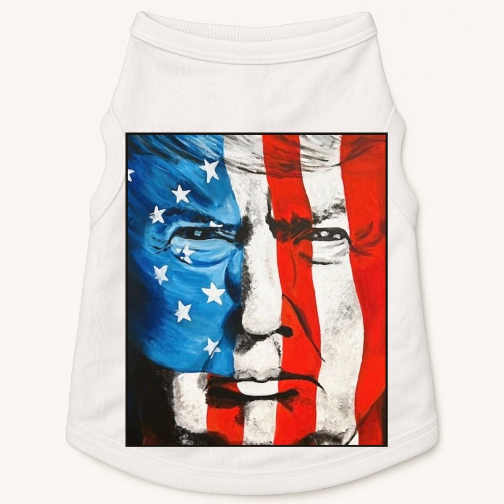 Trump 2024 Patriotic Flag Facepaint Donald Trump 4th Of July Doggie Tank