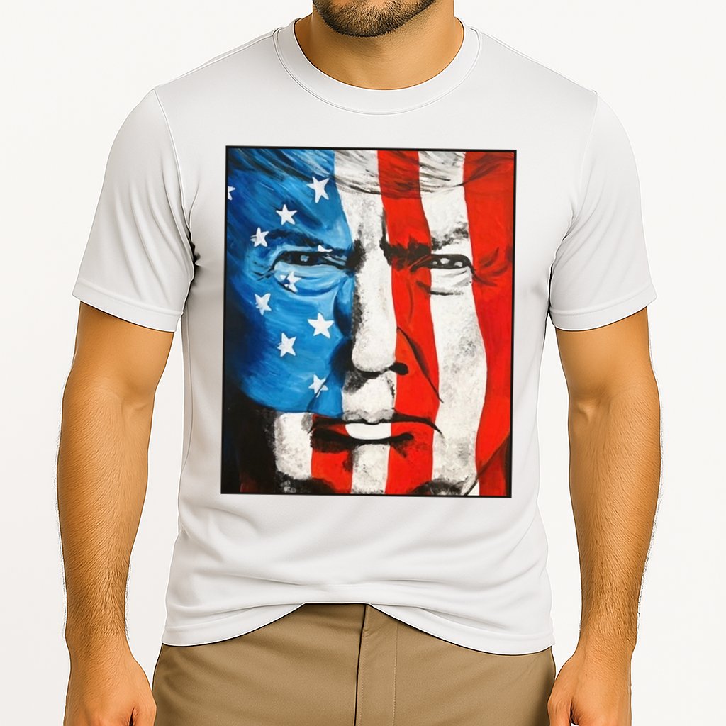 Trump 2024 Patriotic Flag Facepaint Donald Trump 4th Of July Cooling Performance Crew T-Shirt