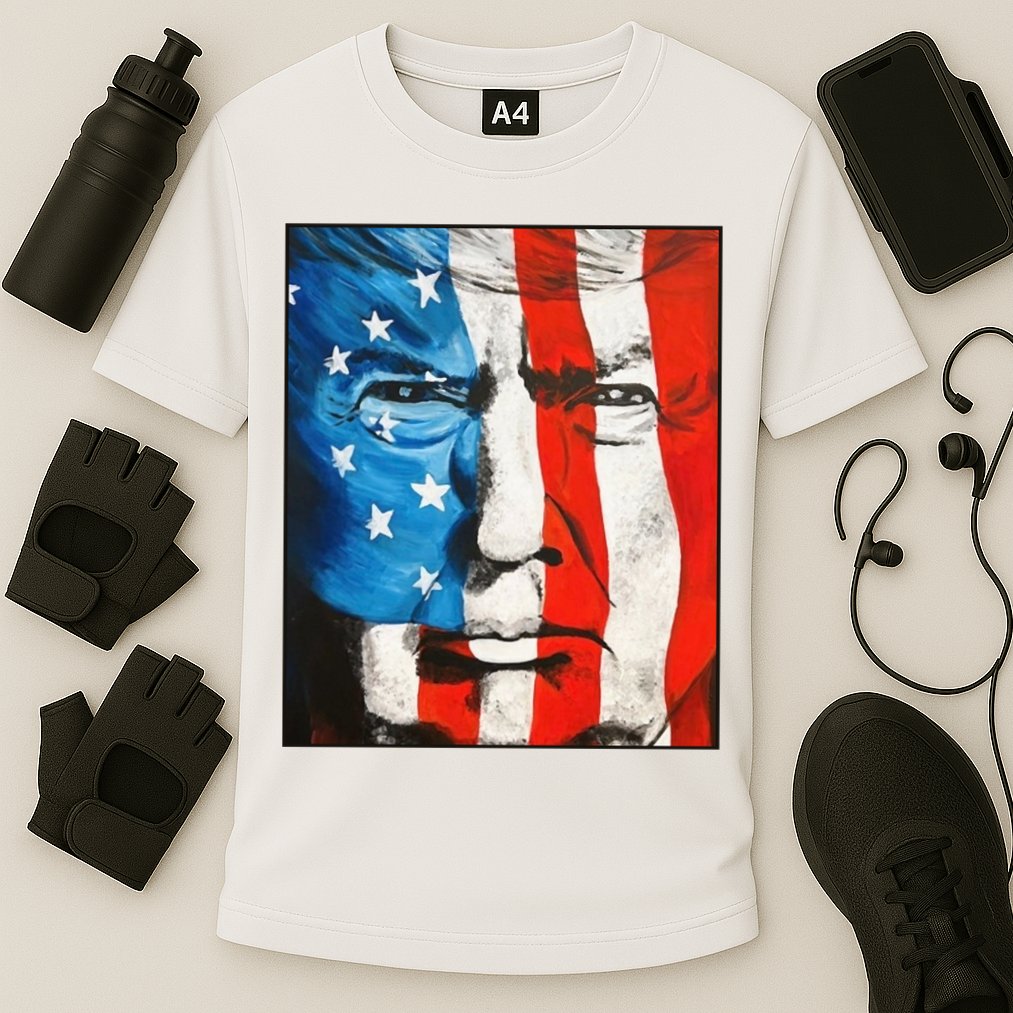 Trump 2024 Patriotic Flag Facepaint Donald Trump 4th Of July Cooling Performance Crew T-Shirt