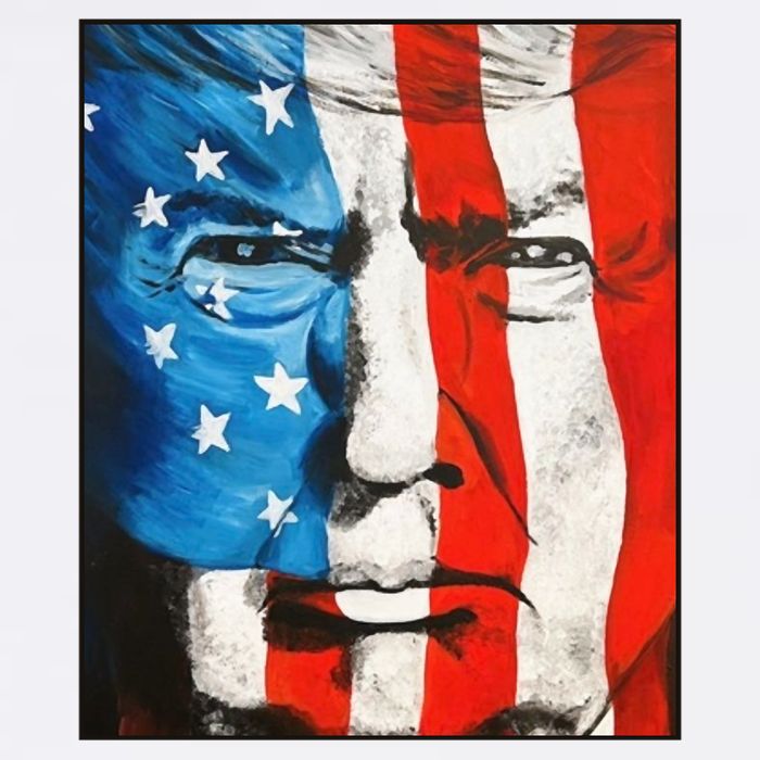 Trump 2024 Patriotic Flag Facepaint Donald Trump 4th Of July Cooling Performance Crew T-Shirt