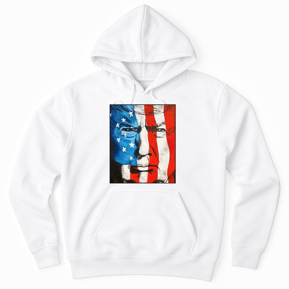 Trump 2024 Patriotic Flag Facepaint Donald Trump 4th Of July Hoodie