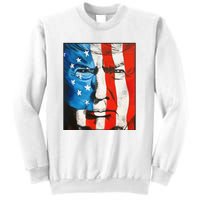 Trump 2024 Patriotic Flag Facepaint Donald Trump 4th Of July Sweatshirt