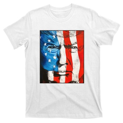 Trump 2024 Patriotic Flag Facepaint Donald Trump 4th Of July T-Shirt