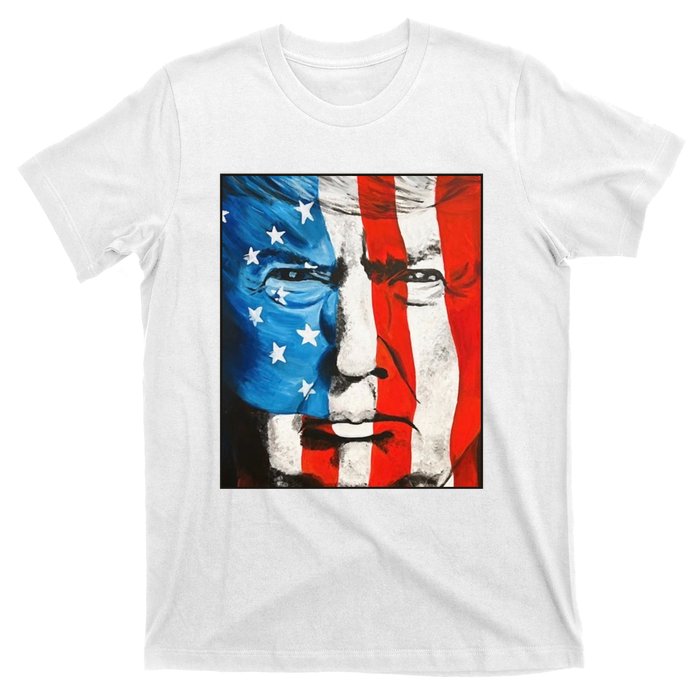 Trump 2024 Patriotic Flag Facepaint Donald Trump 4th Of July T-Shirt