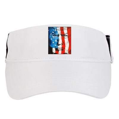 Trump 2024 Patriotic Flag Facepaint Donald Trump 4th Of July Adult Drive Performance Visor
