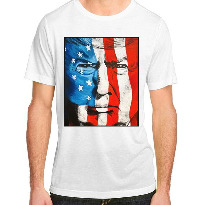 Trump 2024 Patriotic Flag Facepaint Donald Trump 4th Of July Adult ChromaSoft Performance T-Shirt