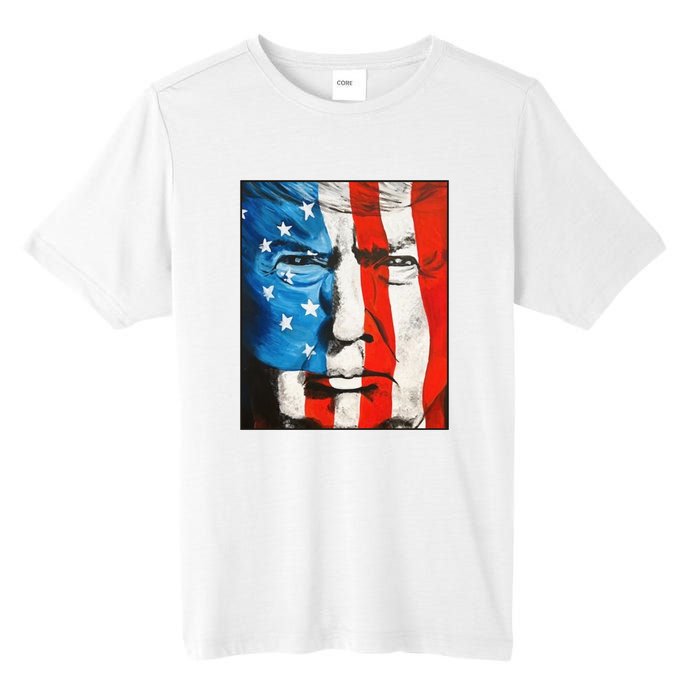 Trump 2024 Patriotic Flag Facepaint Donald Trump 4th Of July Tall Fusion ChromaSoft Performance T-Shirt