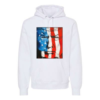 Trump 2024 Patriotic Flag Facepaint Donald Trump 4th Of July Premium Hoodie