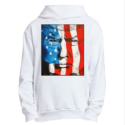 Trump 2024 Patriotic Flag Facepaint Donald Trump 4th Of July Urban Pullover Hoodie