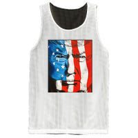 Trump 2024 Patriotic Flag Facepaint Donald Trump 4th Of July Mesh Reversible Basketball Jersey Tank