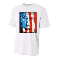 Trump 2024 Patriotic Flag Facepaint Donald Trump 4th Of July Performance Sprint T-Shirt