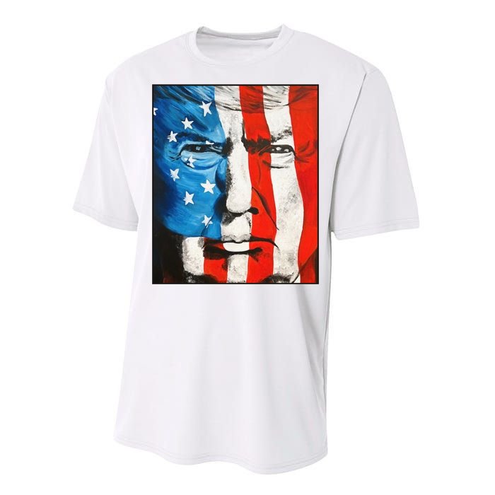 Trump 2024 Patriotic Flag Facepaint Donald Trump 4th Of July Performance Sprint T-Shirt