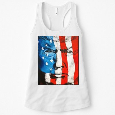 Trump 2024 Patriotic Flag Facepaint Donald Trump 4th Of July Womens Tank Top