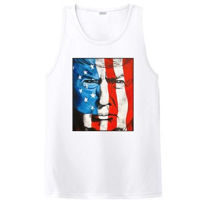 Trump 2024 Patriotic Flag Facepaint Donald Trump 4th Of July PosiCharge Competitor Tank