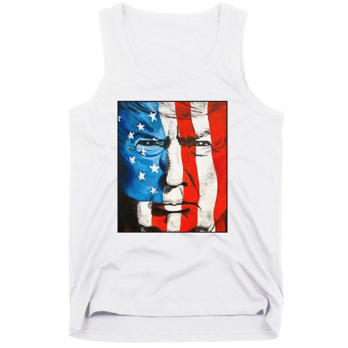 Trump 2024 Patriotic Flag Facepaint Donald Trump 4th Of July Tank Top