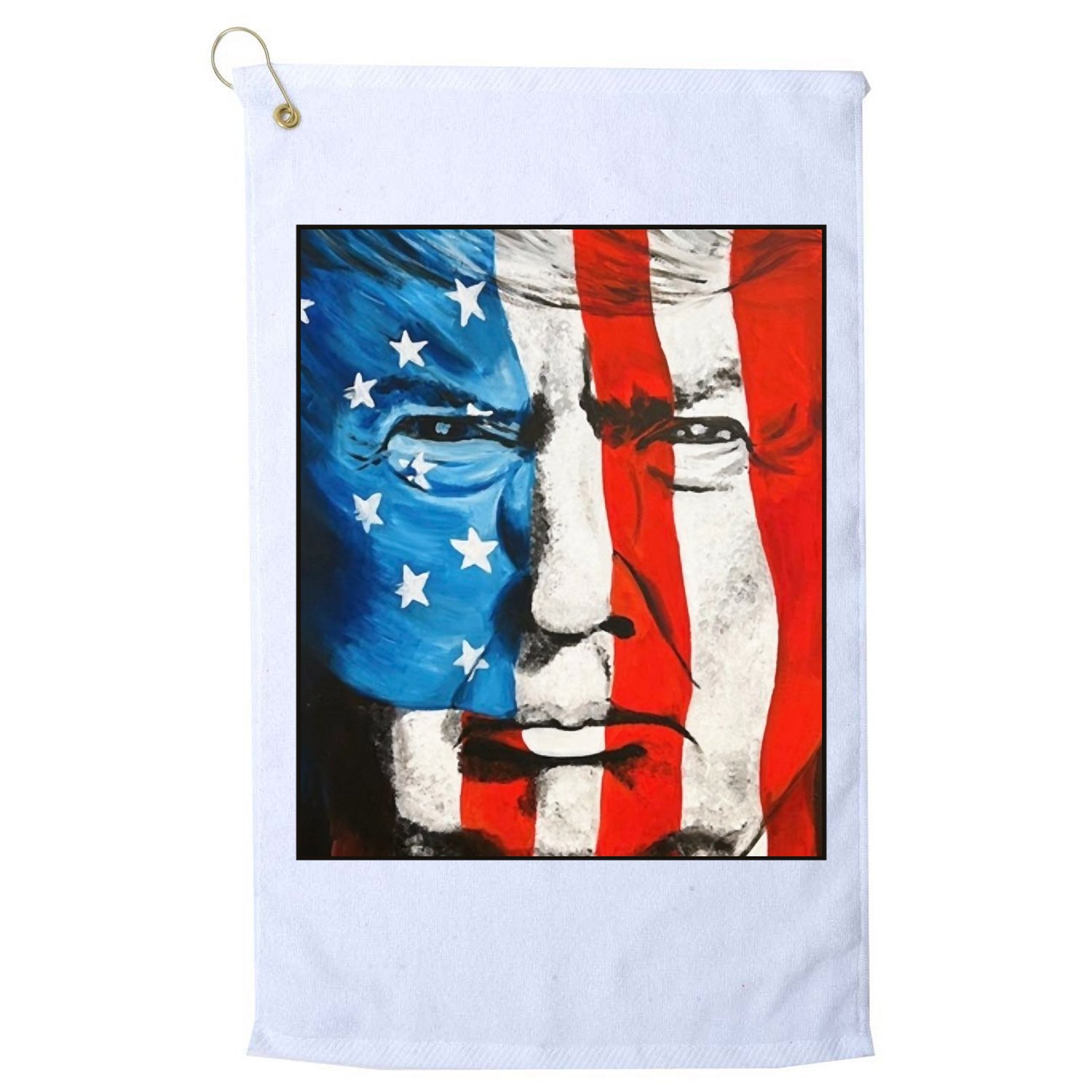 Trump 2024 Patriotic Flag Facepaint Donald Trump 4th Of July Golf Towel