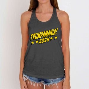 Trumpamania 2024 President Trump Fun Election Design Women's Knotted Racerback Tank