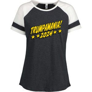 Trumpamania 2024 President Trump Fun Election Design Enza Ladies Jersey Colorblock Tee