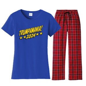 Trumpamania 2024 President Trump Fun Election Design Women's Flannel Pajama Set