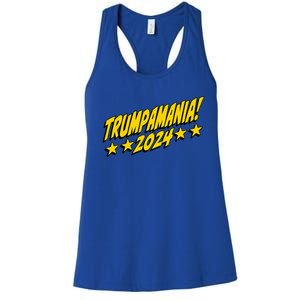 Trumpamania 2024 President Trump Fun Election Design Women's Racerback Tank