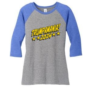 Trumpamania 2024 President Trump Fun Election Design Women's Tri-Blend 3/4-Sleeve Raglan Shirt