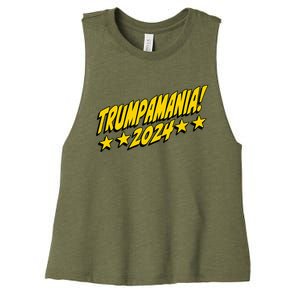 Trumpamania 2024 President Trump Fun Election Design Women's Racerback Cropped Tank