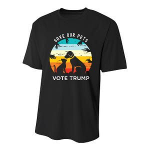 Trump 2024 President Save Our Pets Animals Dogs Cats Ducks Youth Performance Sprint T-Shirt