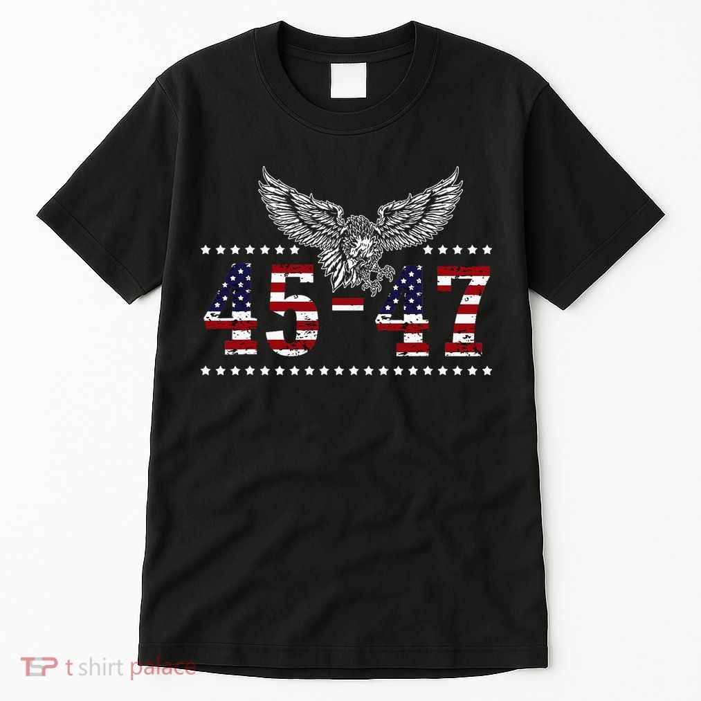 Trump 2024 President 45 And 47 American Flag Trump 2024 Tall T-Shirt